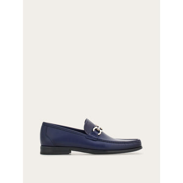 Loafer With Gancini Buckle - Men - Midnight Blue