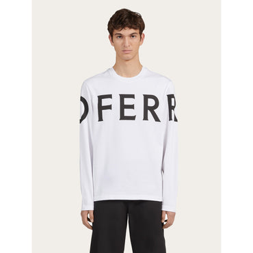 Long Sleeved T-Shirt With Graphic Logo - Men - White/Black