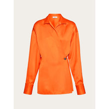 Asymmetric Cotton Shirt - Ladies - Mandarin