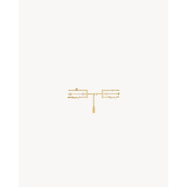 YSL Rhinestone Chain Bracelet - Dore/Crystal