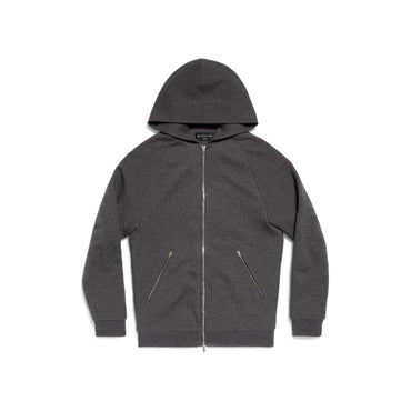 Zip-Up Hoodie - Drk Heathr Gry/Black