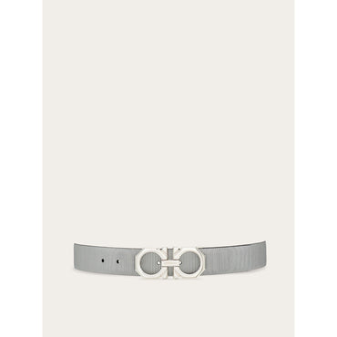 Reversible And Adjustable Gancini Belt - Men - Silver/Black