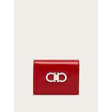 Gancini Compact Wallet - Ladies - Flame Red