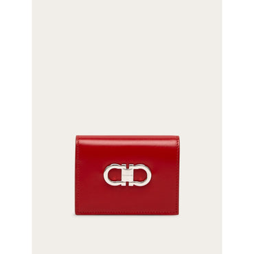 Gancini Compact Wallet - Ladies - Flame Red