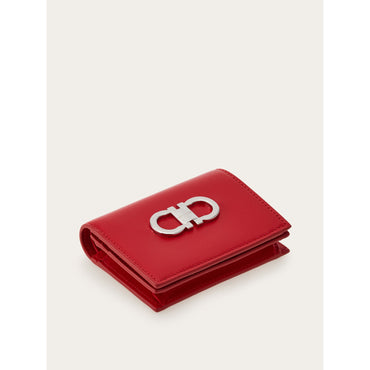 Gancini Compact Wallet - Ladies - Flame Red