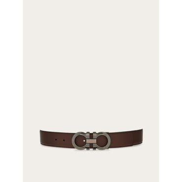 Reversible And Adjustable Gancini Belt - Men - Midnight Blue/Black