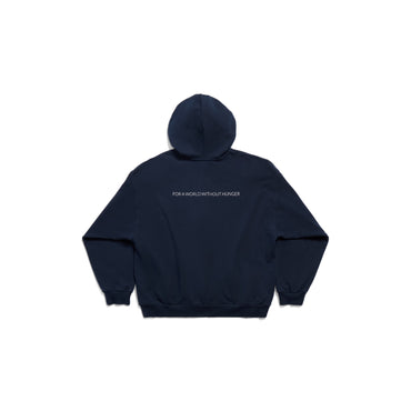 Medium Fit Zip-Up Hoodie - Navy/White