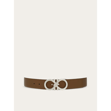 Reversible And Adjustable Gancini Belt - Men - Brown Sugar/Black