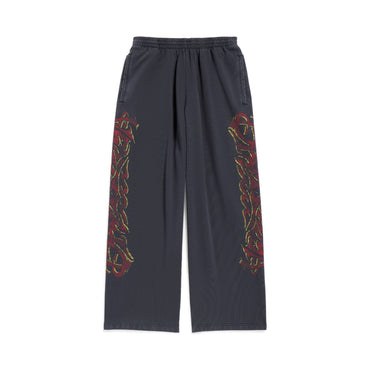 Baggy Sweatpants - Faded Black/Red