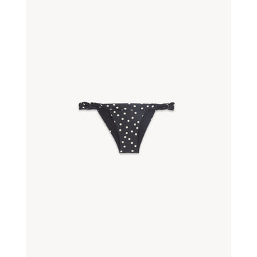 Culotte Maillot De Bain Fronce - Craie Noir