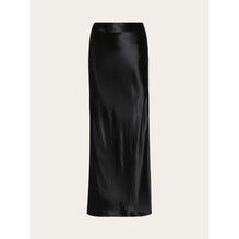 Longline Satin Skirt - Ladies - Black