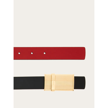Reversible Belt - Ladies - Black/Flame Red