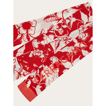 Dragon Print Silk Mini Bandeau - 100% Silk - Red/White