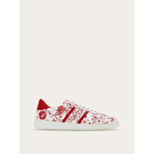 Low Top Sneaker With Print - Upper:100% Calf;Lining:55% Fabric(100%Pa)+34%Calf+ - Mascarpone/Flame Red