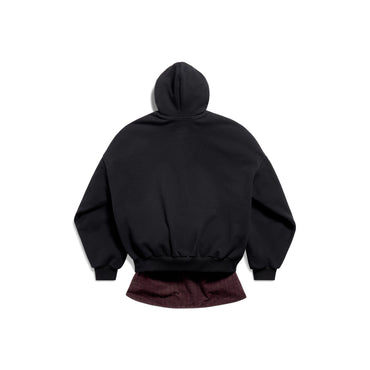 Layered Hoodie - Black/White