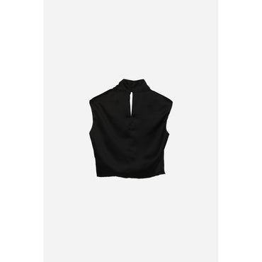 Top Satin Viscose Lisse - Noir