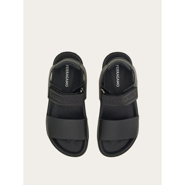 Sandal With Signature - Men - Black