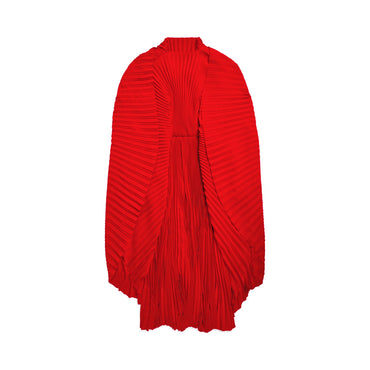 Pleated Drape Dress - Begonia Red