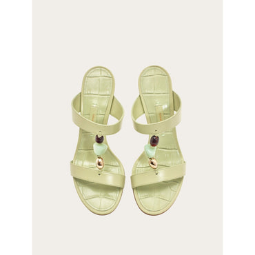Wedge Slide With Beads - Ladies - Sage