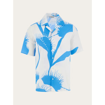 Venus Print Bowling Shirt - Men - White/Light Blue