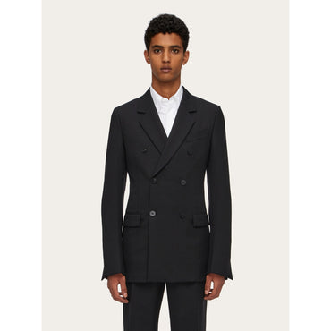 Double Breasted Blazer - Men - Black