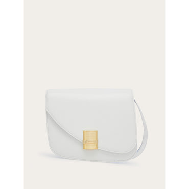 Fiamma Crossbody Bag (S) - Calfskin - White/Sky Blue