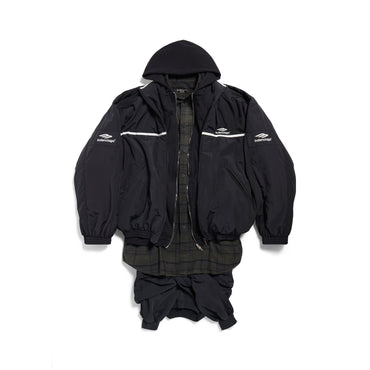 Layered Tracksuit Jacket - Black