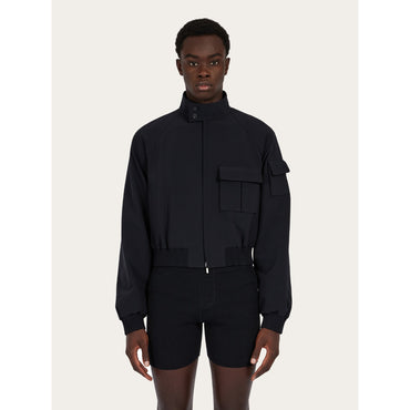 Cropped Bomber Jacket - Men - Black