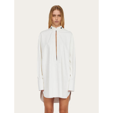 Kaftan With Frog Fasten Collar - Ladies - Optic White