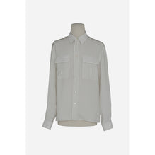 Chemise Col Universite Satin - Beige Gris Noir
