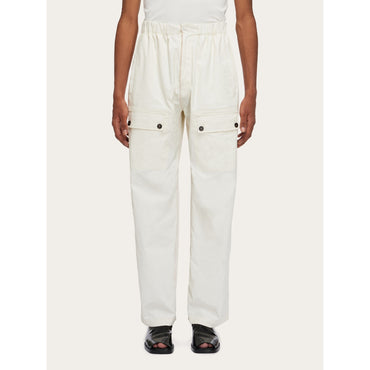 Drawstring Linen Trouser With Applied Pockets - Men - Mascarpone