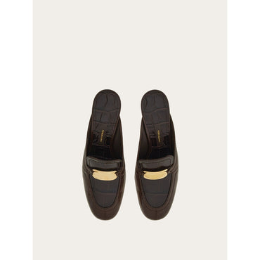 Kitten Heel Mule With Golden Buckle - Ladies - Testa Di Moro