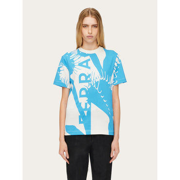 Venus Print T-Shirt - Ladies - White/Light Blue