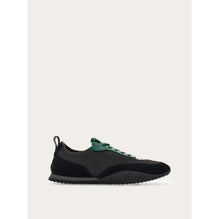 Sneaker With Patent Leather Trim - Men - Black/Forest Green
