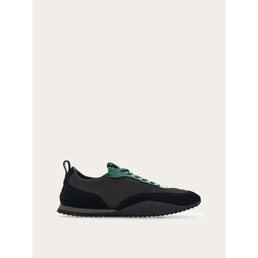 Sneaker With Patent Leather Trim - Men - Black/Forest Green
