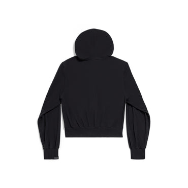 Fitted Zip-Up Hoodie - Black