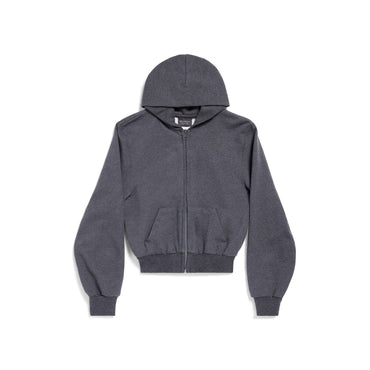 Fitted Zip-Up Hoodie - Dark Heather Grey