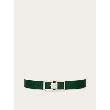 Reversible And Adjustable Gancini Belt - Men - Forest Green