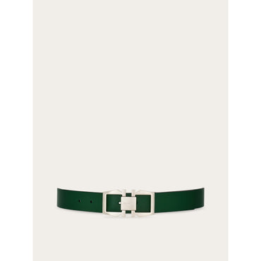 Reversible And Adjustable Gancini Belt - Men - Forest Green