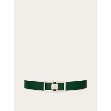 Reversible And Adjustable Gancini Belt - Men - Forest Green