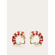 Two Tone Earrings - Ladies - Gold/Red