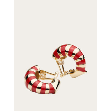 Two Tone Earrings - Ladies - Gold/Red