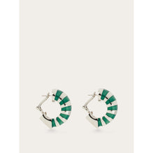 Two Tone Earrings - Ladies - Palladium/Green