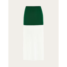 Two Tone Color Block Layered Skirt - Ladies - White/Green