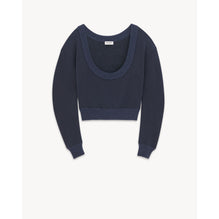 SWEAT MAXI DECOLLETE MOLLETON - BLEU CHINE