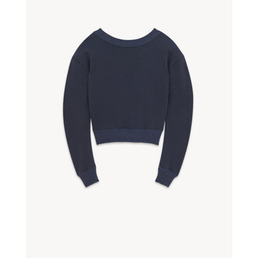 Sweat Maxi Decollete Molleton - Bleu Chine
