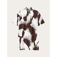 Cropped Venus Print Kaftan - Ladies - White/Espresso