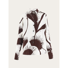 Venus Print Silk Shirt - Ladies - White/Espresso
