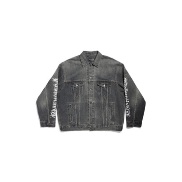Large Fit Jacket - Washed Black Pagoda