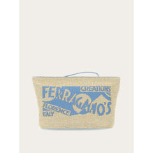 Pouch With Logo - Ladies - Natural/Sky Blue
